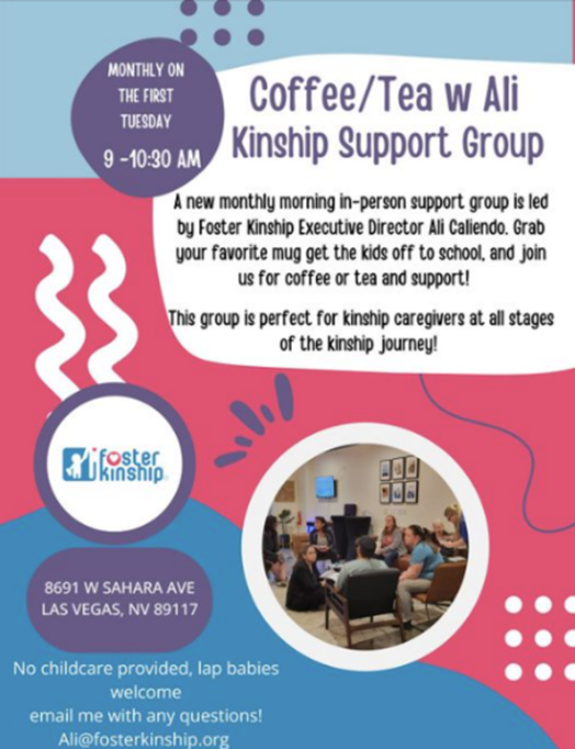 A flier for a coffee and tea support group