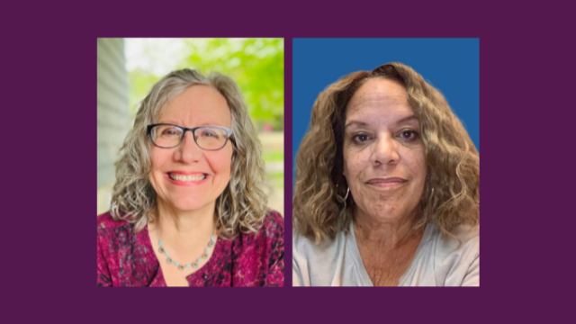 Headshots of Kathy Kinsner and Deborah Mathis