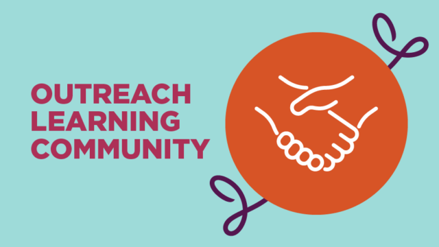 OUTREACH LEARNING COMMUNITY text accompanied by an icon of a handshake